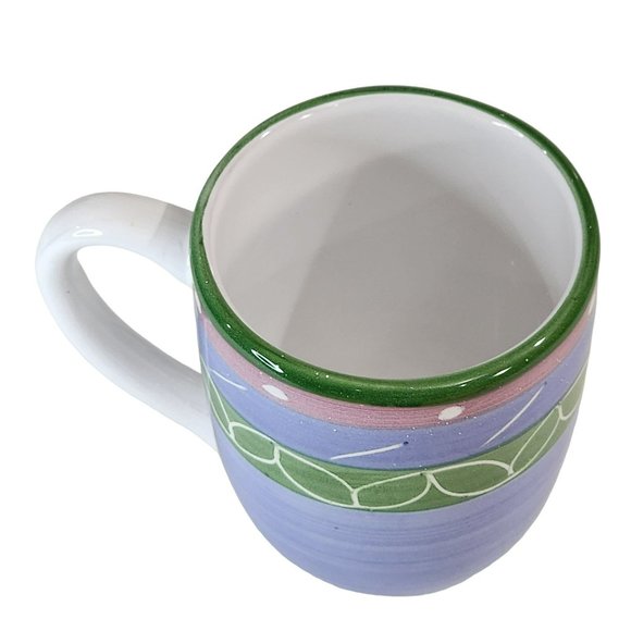 Vintage Pottery Barn Set Of 2 Hand Painted Ceramic‎ Coffee Mug Made in Italy - Picture 12 of 16